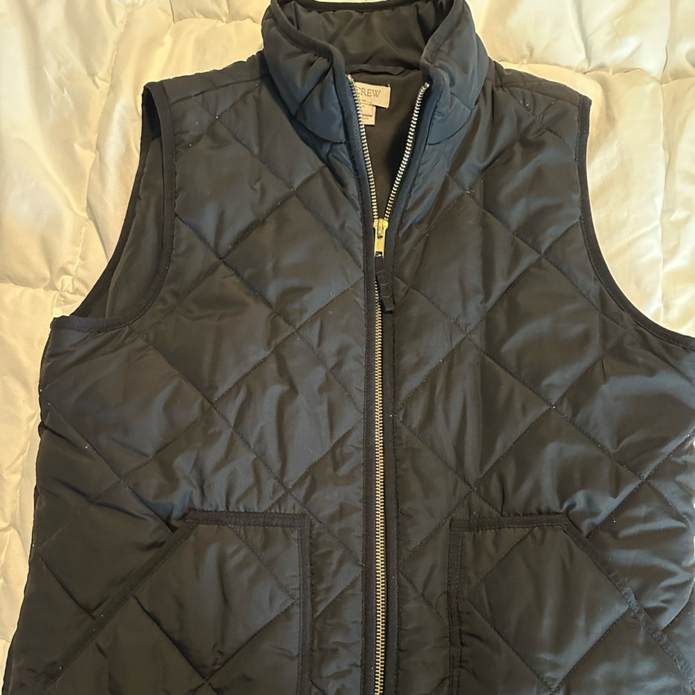 J. Crew Quilted Vest in Dark Gray